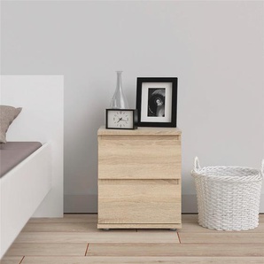 Nachtkommode HOME AFFAIRE Nova Sideboards Gr. B/H/T: 40,2 cm x 48,2 cm x 34,0 cm, 2, braun (eiche struktur) Nachtkonsolen und Nachtkommoden Folienbeschichtung, in verschiedenen Farbvarianten zwei Schubladen