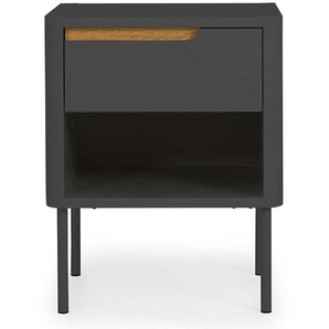 Nachtkommode in Anthrazit und Eichefarben Skandi Design