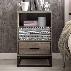 Nachtkommode in Grey Wash Optik 40 cm breit