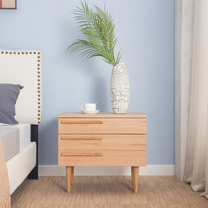 Nachtkommode MIDCENTURY 55 x 50 x 40cm Ausrichtung links Beige