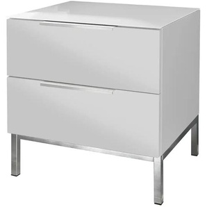 Nachtkommode mit 2 Schüben  Vitreo Neo ¦ weiß ¦ Maße (cm): B: 45 H: 46 T: 40.0