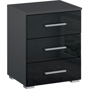 Nachtkommode RAUCH Base Sideboards Gr. B/H/T: 40 cm x 52 cm x 40 cm, 3, grau (graumetallic, hochglanz grau) Nachtkonsolen und Nachtkommoden optional in moderner Hochglanz-Front