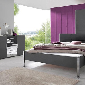 Nachtkommode RAUCH Moita Sideboards Gr. B/H/T: 50 cm x 38 cm x 37 cm, grau (graumetallic) Nachtkonsolen und Nachtkommoden