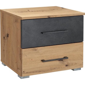 Nachtkommode RAUCH Tampa Sideboards Gr. H/T: 42,4 cm x 43,8 cm, 2, braun (eichefarben artisan) Nachtkonsolen und Nachtkommoden im modernen Industrial Style