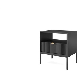 Nachtkommode - schwarz - Materialmix - 54 cm - 56 cm | Möbel Kraft