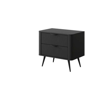 Nachtkommode - schwarz - Materialmix - 63 cm - 55 cm | Möbel Kraft