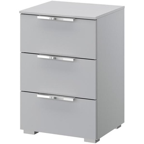 Nachtkommode x3 40cm Grau/Seidengrau Chrom