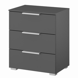 Nachtkommode x3 50cm Grau/Graphit Aluminium