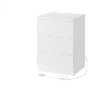 Nachtkommode   ¦ weiß ¦ Maße (cm): B: 40 H: 59