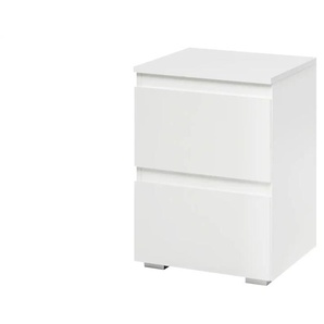 Nachtkommode - weiß - Materialmix - 40 cm - 55 cm - cm 40,0 | Möbel Kraft