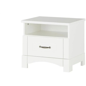 Nachtkommode - weiß - Materialmix - 46 cm - 52 cm - cm 40,0 | Möbel Kraft
