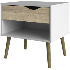 Nachtkommode - weiß - Materialmix - 50 cm - 39 cm - cm 50,0 | Möbel Kraft