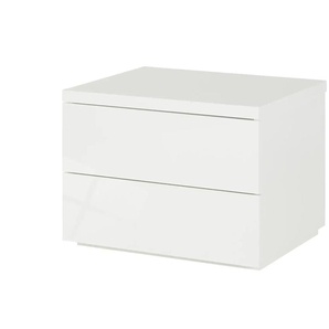 Nachtkommode - weiß - Materialmix - 55 cm - 41 cm - cm 44,0 | Möbel Kraft