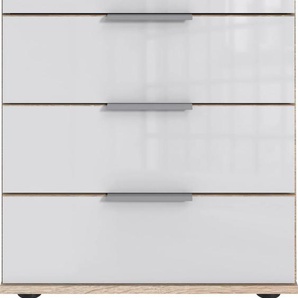 Nachtkommode WIMEX Easy Sideboards Gr. B/H/T: 52 cm x 74 cm x 38 cm, 4, braun (struktureichefarben hell, weißglas) Nachtkonsolen und Nachtkommoden