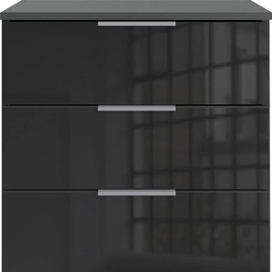Nachtkommode WIMEX Easy Sideboards Gr. B/H/T: 52 cm x 74 cm x 38 cm, 4, grau (graphit, schwarzglas) Nachtkonsolen und Nachtkommoden