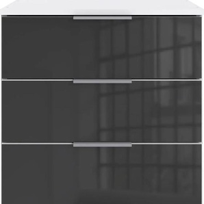 Nachtkommode WIMEX Easy Sideboards Gr. B/H/T: 52 cm x 74 cm x 38 cm, 4, weiß (weiß, grauglas) Nachtkonsolen und Nachtkommoden