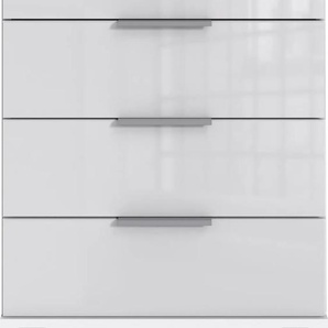 Nachtkommode WIMEX Easy Sideboards Gr. B/H/T: 52 cm x 74 cm x 38 cm, 4, weiß (weiß, weißglas) Nachtkonsolen und Nachtkommoden