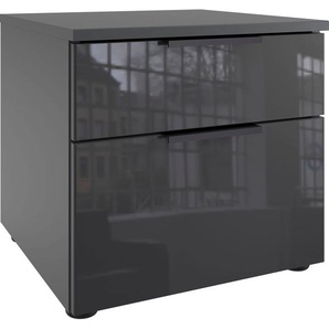 Nachtkommode WIMEX Level36 black C by fresh to go Sideboards Gr. B/H/T: 41 cm x 39 cm x 41 cm, 2, grau (graphit, glas grey) Nachtkonsolen und Nachtkommoden Nachttisch mit Glaselementen auf der Front, soft-close Funktion