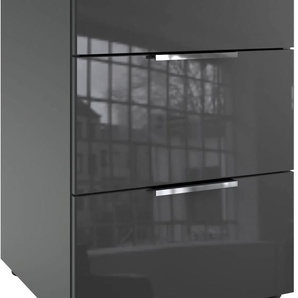 Nachtkommode WIMEX Level36 C by fresh to go Sideboards Gr. B/H/T: 41 cm x 61 cm x 41 cm, 3, grau (graphit, glas grey) Nachtkonsolen und Nachtkommoden