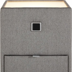 Nachtkonsole JOCKENHÖFER GRUPPE Lancy, braun (grau, braun 491, 18), B:42,5cm H:53cm T:45cm, Holzwerkstoff, Glas, Sideboards, mit LED-Beleuchtung