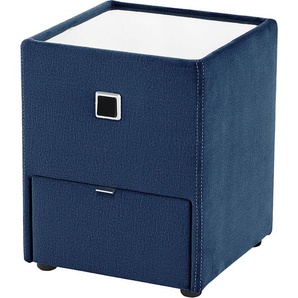 Nachtkonsole JOCKENHÖFER GRUPPE Lancy, blau (blau 341, 02), B:42,5cm H:53cm T:45cm, Holzwerkstoff, Glas, Sideboards, mit LED-Beleuchtung