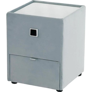 Nachtkonsole JOCKENHÖFER GRUPPE Lancy, blau (hellblau 357, 12), B:42,5cm H:53cm T:45cm, Holzwerkstoff, Glas, Sideboards, mit LED-Beleuchtung