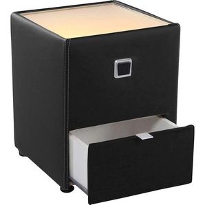 Nachtkonsole JOCKENHÖFER GRUPPE Lancy, schwarz (schwarz 440, 16), B:42,5cm H:53cm T:45cm, Holzwerkstoff, Glas, Sideboards, mit LED-Beleuchtung