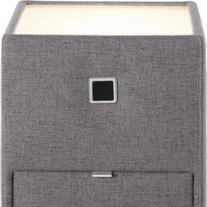 Nachtkonsole JOCKENHÖFER GRUPPE Lancy, grau (dunkelgrau 369, 19), B:42,5cm H:53cm T:45cm, Holzwerkstoff, Glas, Sideboards, mit LED-Beleuchtung