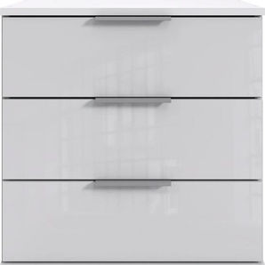 Nachtkonsole WIMEX Easy Sideboards Gr. B/H/T: 52 cm x 56 cm x 38 cm, 3, weiß (weiß, weißglas) Nachtkonsolen und Nachtkommoden