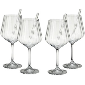 Nachtmann Gin & Tonic Gläser mit Glastrinkhalmen 4er Set Tastes Good - transparent/klar - Glas | Möbel Kraft