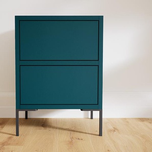 Nachtschrank Blaugrün - Eleganter Nachtschrank: Schubladen in Blaugrün - Hochwertige Materialien - 41 x 52 x 34 cm, konfigurierbar
