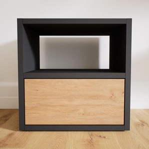 Nachtschrank Eiche - Eleganter Nachtschrank: Schubladen in Eiche - Hochwertige Materialien - 41 x 41 x 34 cm, konfigurierbar