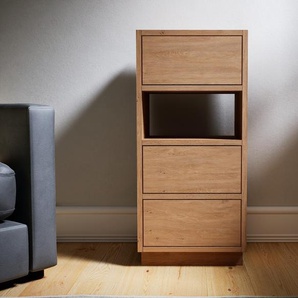 Nachtschrank Eiche - Eleganter Nachtschrank: Schubladen in Eiche - Hochwertige Materialien - 41 x 85 x 34 cm, konfigurierbar