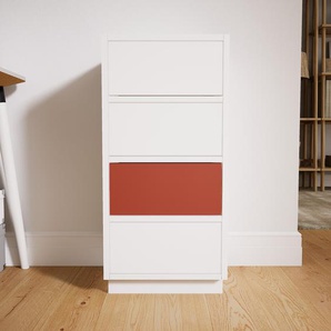 Nachtschrank Weiß - Eleganter Nachtschrank: Schubladen in Weiß - Hochwertige Materialien - 41 x 85 x 34 cm, konfigurierbar