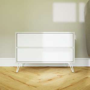 Nachtschrank Weiß - Eleganter Nachtschrank: Schubladen in Weiß - Hochwertige Materialien - 77 x 52 x 47 cm, konfigurierbar