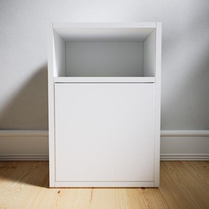 Nachtschrank Weiß - Eleganter Nachtschrank: Türen in Weiß - Hochwertige Materialien - 41 x 60 x 34 cm, konfigurierbar