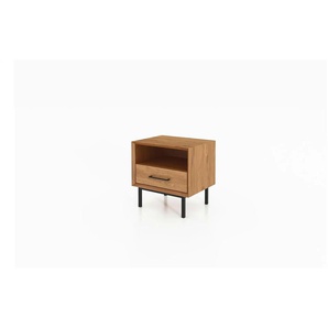 Nachttisch 1 Schub & 1 Fach - holzfarben - Materialmix - 51 cm - 50 cm | Möbel Kraft