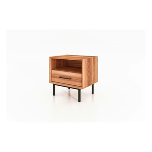 Nachttisch 1 Schub & 1 Fach - holzfarben - Materialmix - 51 cm - 50 cm | Möbel Kraft