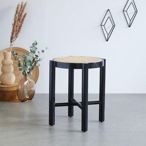 Nachttisch aus massivem Mahagoniholz und Geflecht 40 cm