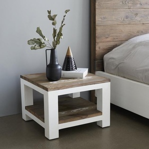 Nachttisch aus recyceltem massivem Holz 30 cm