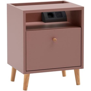 Nachttisch »Bjarne« mit Ladefunktion, mauve