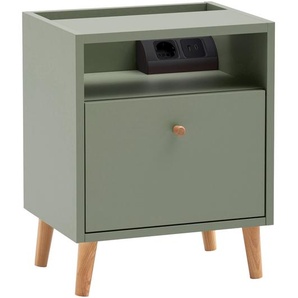 Nachttisch »Bjarne« mit Ladefunktion, pistazie