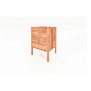 Nachttisch hoch mit 2 Schüben - holzfarben - Materialmix - 60 cm - 69 cm | Möbel Kraft