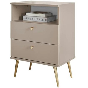 Nachttisch Laura - beige - Materialmix - 50 cm - 70 cm - cm 34,0 | Möbel Kraft