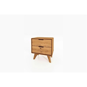 Nachttisch mit 2 Schüben - holzfarben - Materialmix - 47 cm - 48 cm | Möbel Kraft