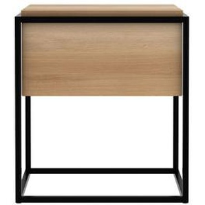 Nachttisch Monolit holz natur / Eiche massiv & Metall1 Schublade - Ethnicraft - Holz natur