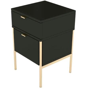 Nachttisch - schwarz - Materialmix - 38 cm - 59 cm | Möbel Kraft