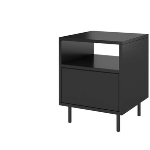 Nachttisch - schwarz - Materialmix - 40 cm - 47 cm | Möbel Kraft