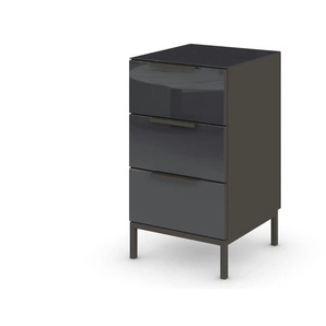 Nachttisch - schwarz - Materialmix - 40 cm - 72 cm | Möbel Kraft