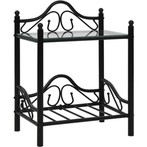 Nachttisch Stahl und Hartglas 45x30,5x60 cm Schwarz vidaXL